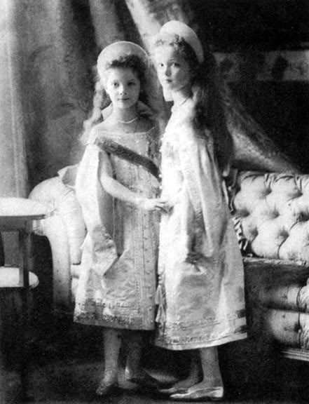 Grand Duchesses Olga and Tatiana in Russian Court dress