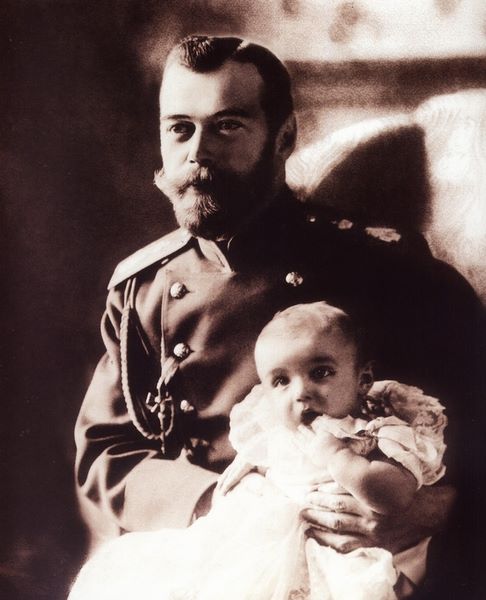 Tsar Nicholas II with his son and heir Tsarevich Alexei Nikolaevich