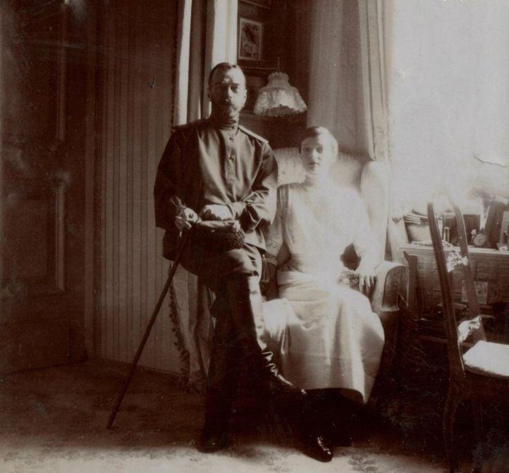 Tsar Nicholas II and Grand Duchess Tatiana Romanov (with shaved hair- post typhoid fever)