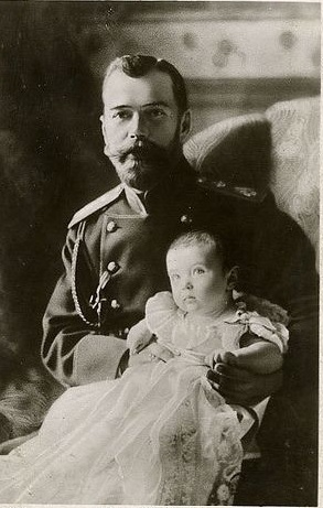 Tsar Nicholas II with his baby heir Alexei 