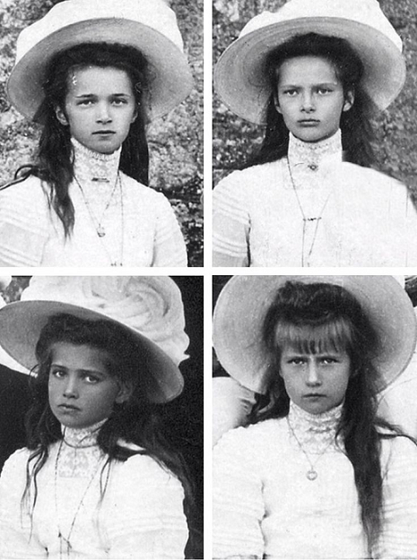 The four Romanov daughters: Grand Duchesses Olga, Tatiana, Maria and Anastasia