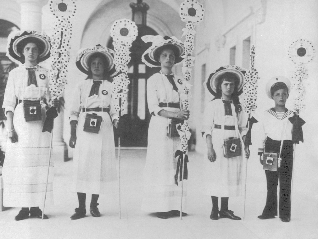 Grand Duchess Olga Romanova and her four siblings: Tatiana, Maria, Anastasia and Alexei. 