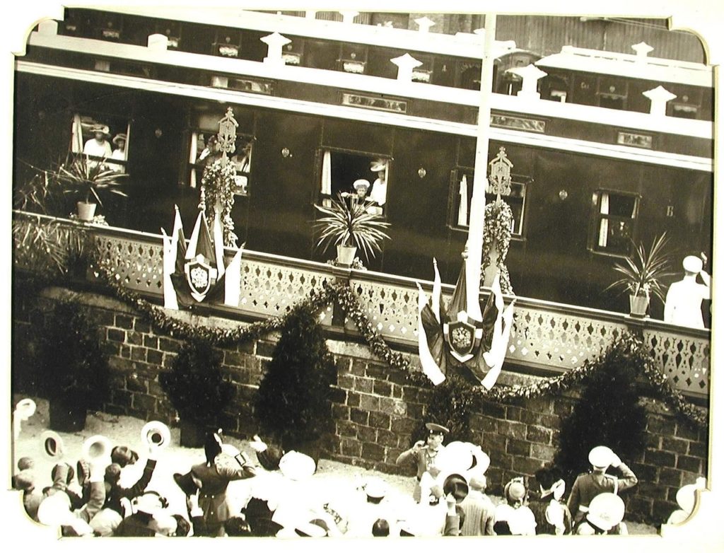 The Romanov family arriving in Odessa on 2nd June, 1914. 