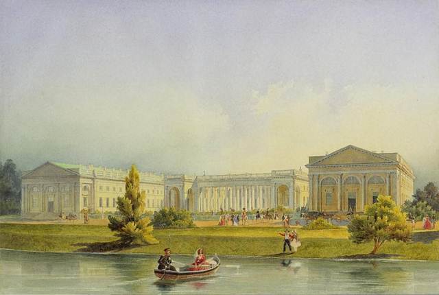 19th century painting of the Alexander palace the last residence of the Romanov family before the Russian revolution