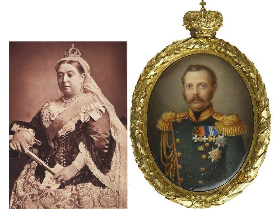Queen Victoria and Tsar Alexander II in older age. 