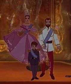 Tsar Nicholas II, Empress Alexandra and Tsarevich Alexei in Warner Brothers cartoon "Anastasia" 