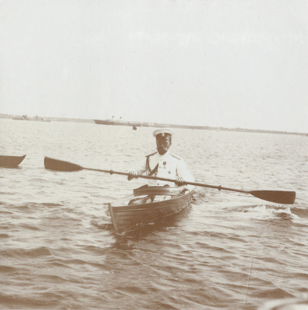 Tsar Nicholas II in a kayak 