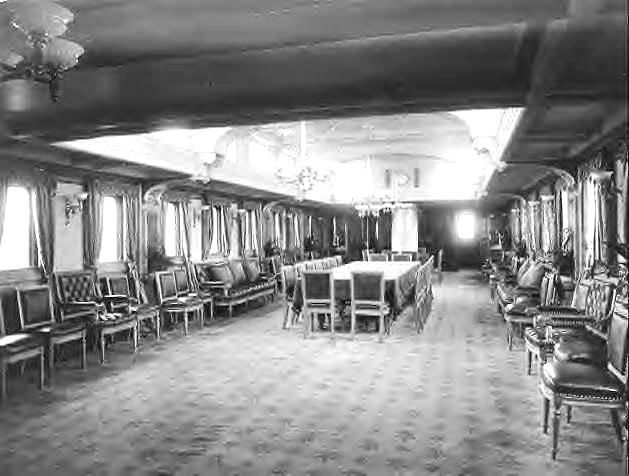Main deck dining salon at The Standart, where the Romanov family dined together with some crew members. 
