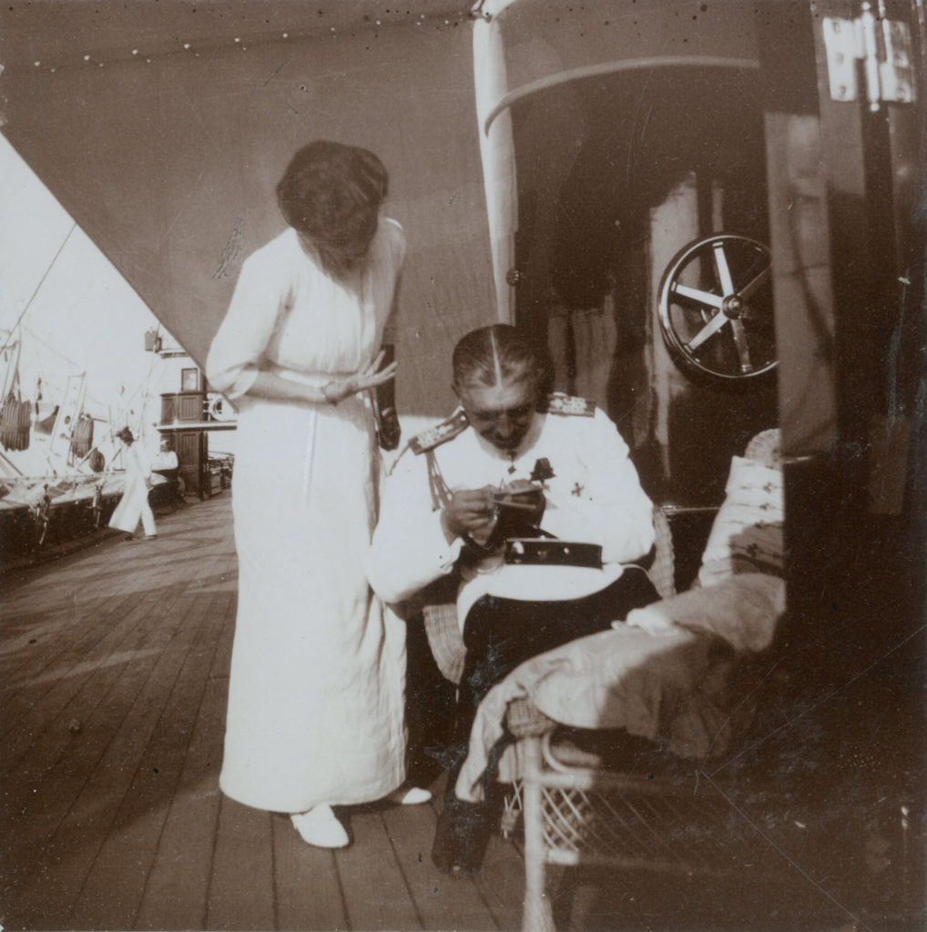 Grand Duchess Tatiana Romanov and N.P. Sablin on "The Standart" in 1913. 