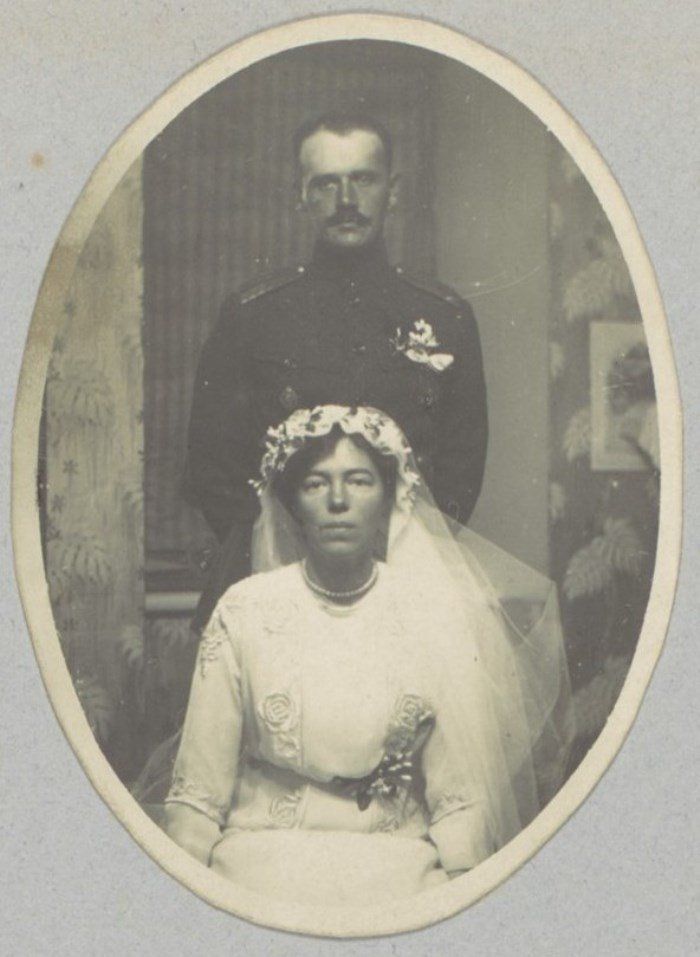 Grand Duchess Olga Alexandrovna with her new husband, Nikolai Alexandrovich Kulikovsky.