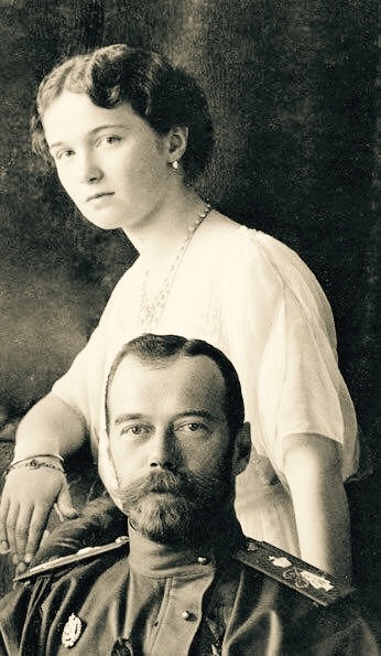Grand Duchess Olga Nikolaevna with her father, Tsar Nicholas II 