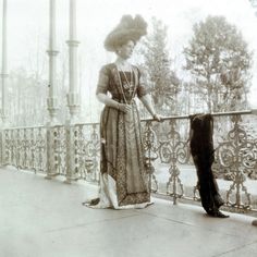 Empress Alexandra posing on the Alexander Palace balcony