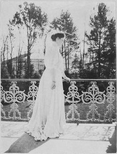 Empress Alexandra posing on the Alexander Palace balcony