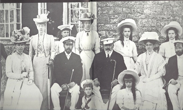 The Romanov family with their first cousins: King George V and his family. 