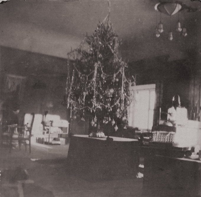 Romanov family Christmas tree in the children's playroom at the Alexander Palace 