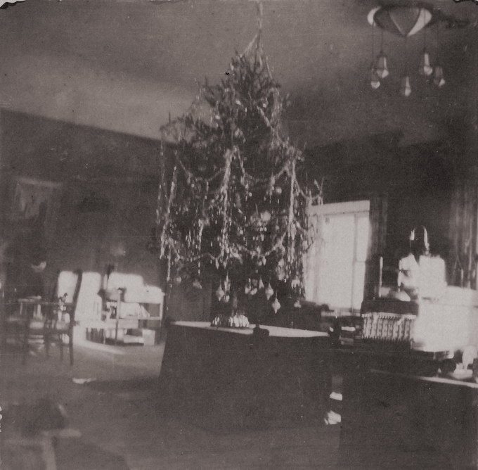 Romanov family Christmas tree in the children's playroom at the Alexander Palace