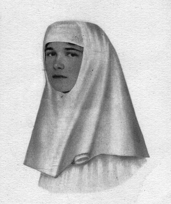 Sister Olga Romanov in her nurse uniform, circa 1916-17