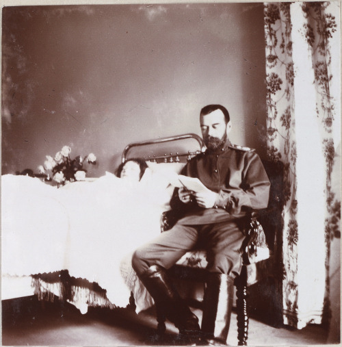 Nicholas II at the sick bed Grand Duchess Tatiana