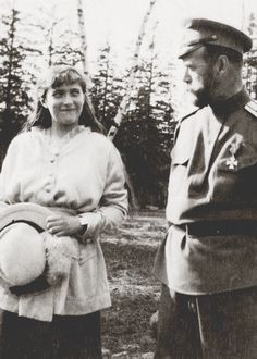 Anastasia Romanov with her "Papa" circa 1916. 