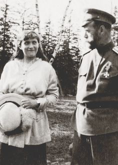 Anastasia Romanov with her "Papa" circa 1916.